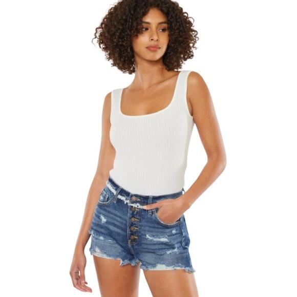 KanCan Distressed Button Fly Denim Shorts - KC7942D - Size 7/27 - Picture 8 of 8